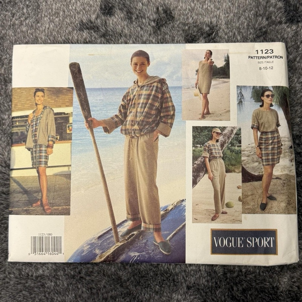 Vogue Sports Jacket Dress Top Skirt Pants Pattern #1123 Misses 8-10-12 UNCUT